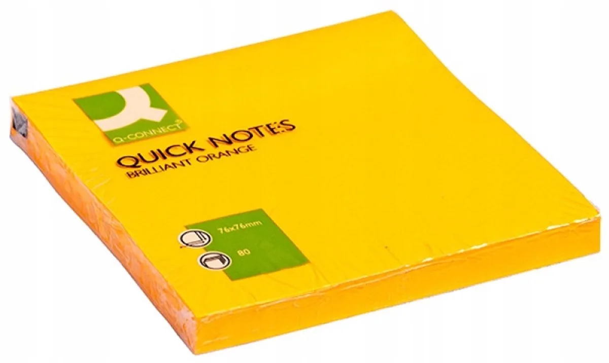 Zelfklevende Notitieblaadjes 76x76mm - (80 vel) de Q-Connect en Orange – photo produit