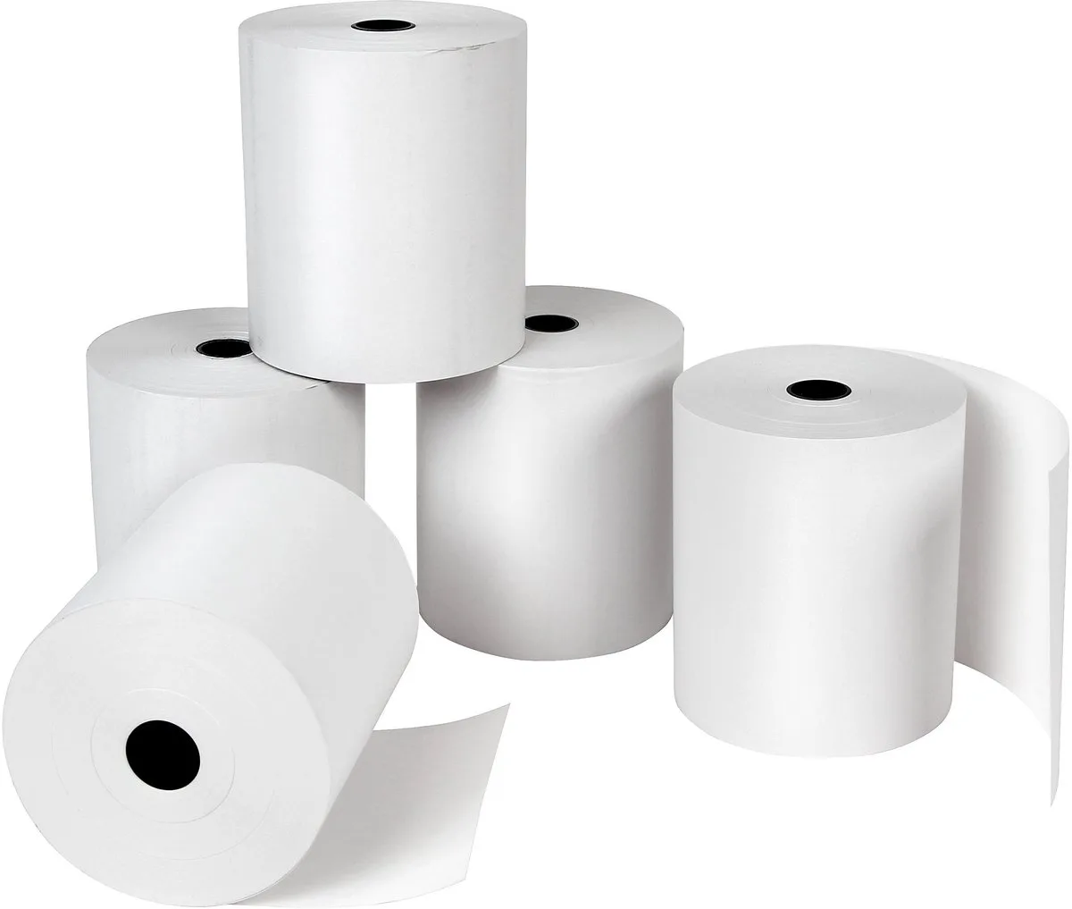 Telrol Qbasic 57mmx74m | kern Ø12mm thermisch | 5 stuks van Qbasic in Wit – productfoto
