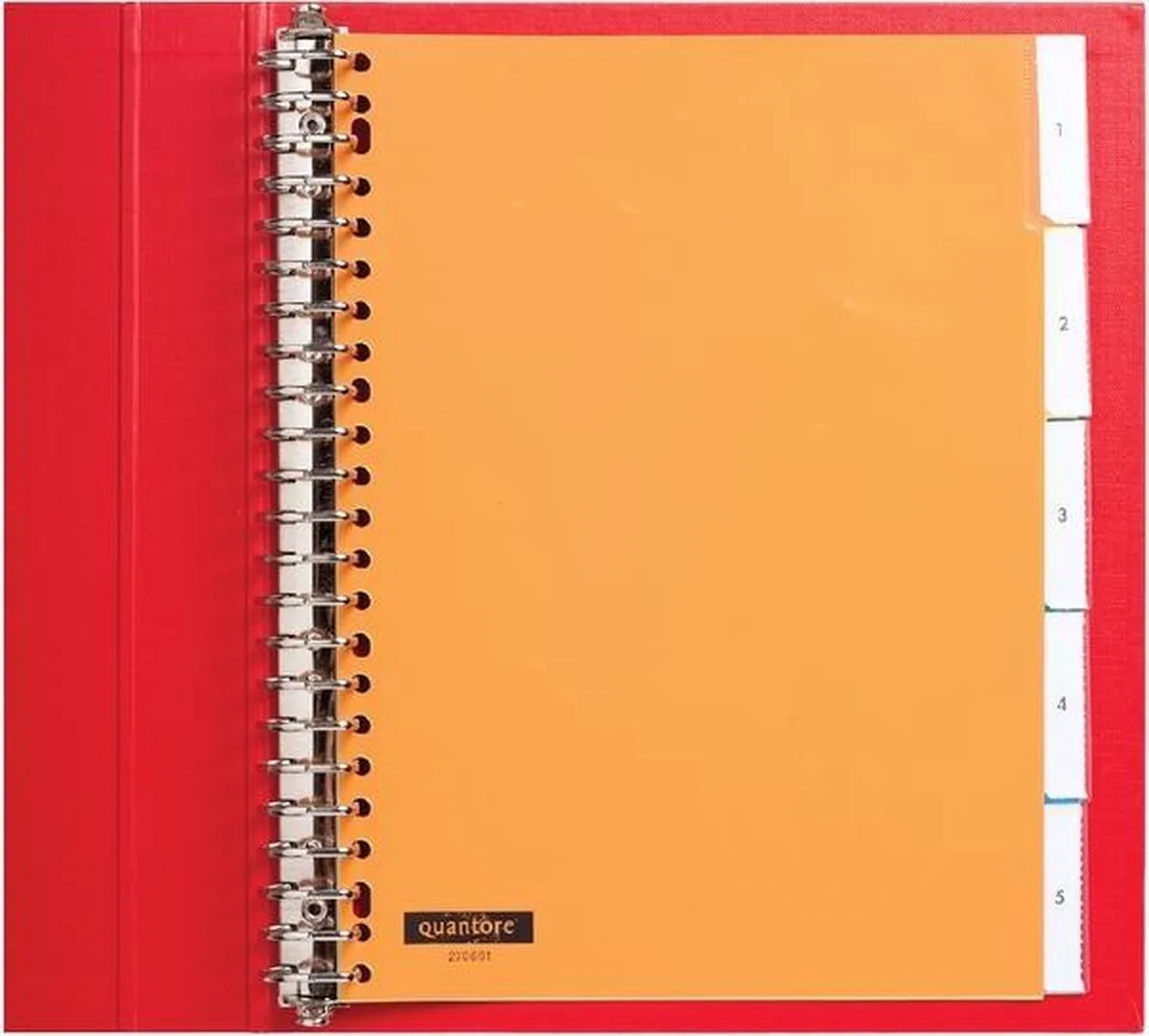 25 sets Tabbladen Quantore * 5-delig met venster * 23-gaats * kunststof PP van Quantore in Assorti – productfoto