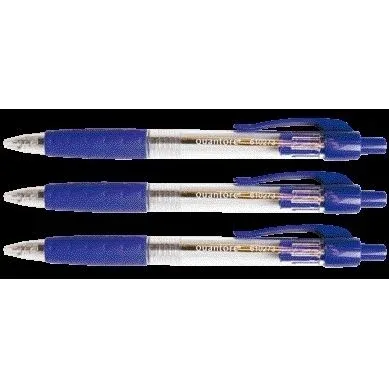Balpen quantore rubberen grip drukknop blauw | 144 stuks van Quantore – productfoto