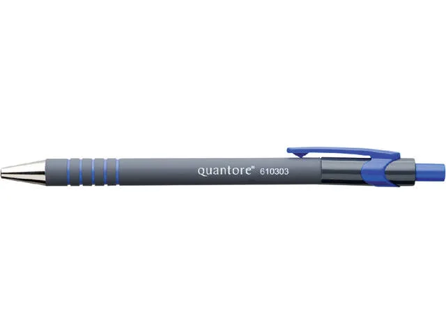 Balpen Quantore rubbergrip drukknop blauw medium by Quantore – product photo