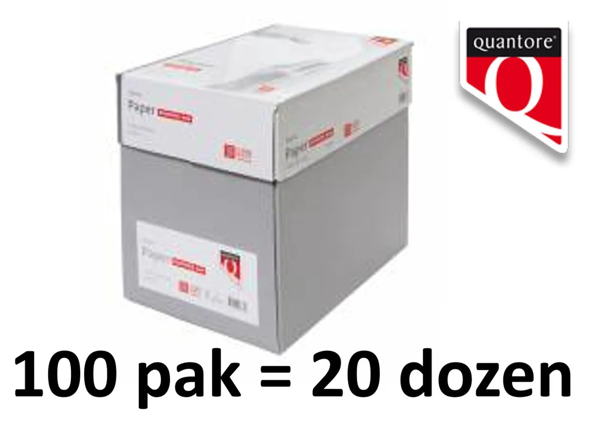 Economy Kopieerpapier - 100 x pak 500 vel - 80 gr - businesspack (20 dozen) från Quantore i Vit – produktbild