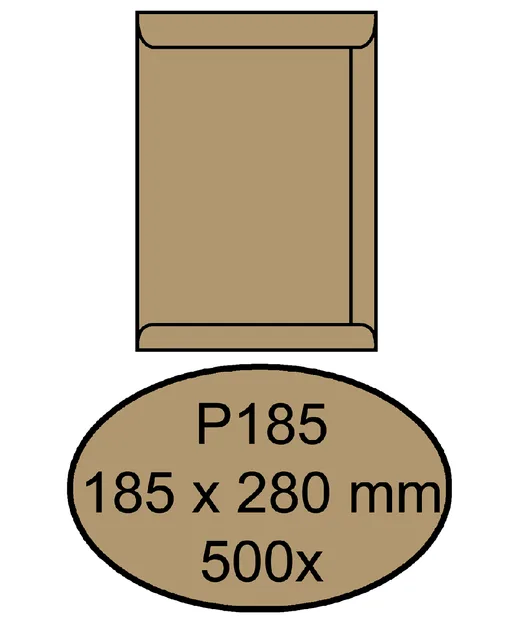 Envelop Quantore akte P185 185x280mm bruinkraft 500 stuks by Quantore – product photo