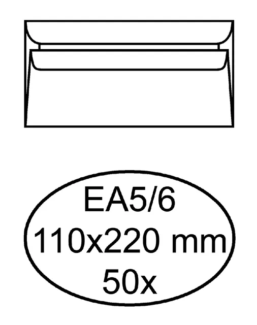 Envelop Quantore bank EA5/6 110x220mm zelfklevend wit 50 stuks van Quantore – productfoto