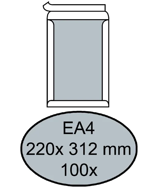 Envelop Quantore bordrug EA4 220x312mm zelfklevend wit 100 stuks van Quantore – productfoto