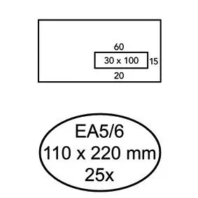 Envelop quantore venster vr ea5/6 110x220 80gr zk | 40 stuks by Quantore – product photo