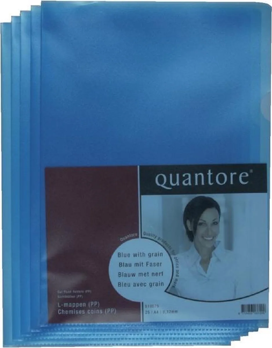 Insteekmap L-model Quantore * A4 L-map * PP * 0.12mm dik * 100 stuks de Quantore en Bleu – photo produit
