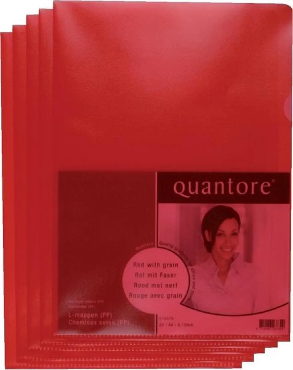 Insteekmap L-model Quantore * A4 L-map * PP * 0.12mm dik * 100 stuks de Quantore en Rouge – photo produit
