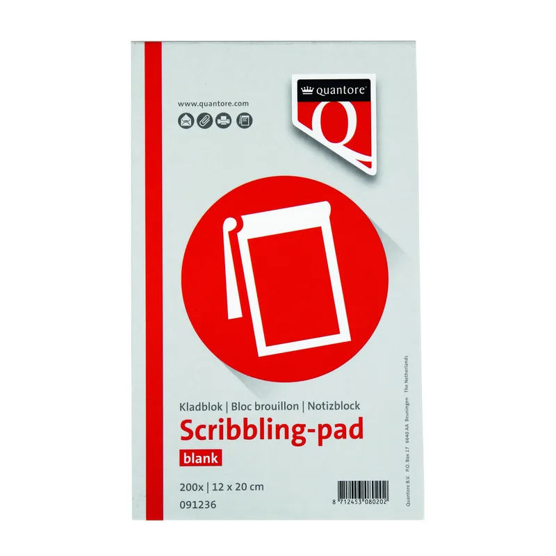 Kladblok quantore 12x20cm 45gr 200vel | 5 stuks by Quantore – product photo
