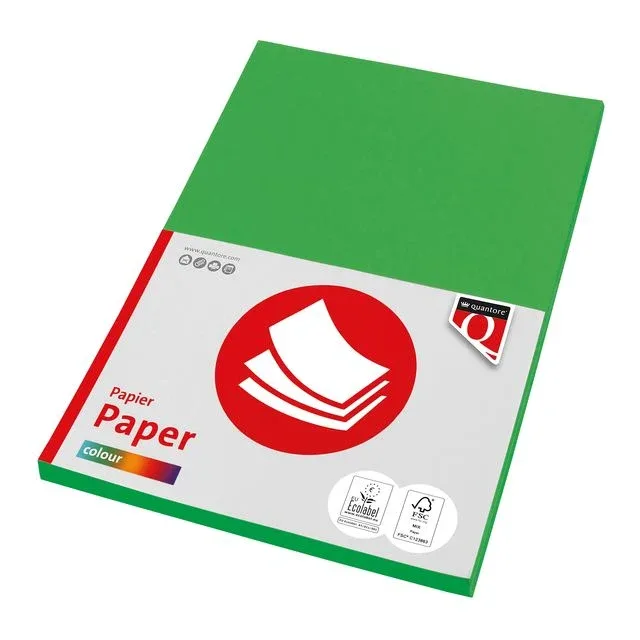 Kopieerpapier quantore col-100 a4 120gr grasgroen | 10 stuks by Quantore – product photo