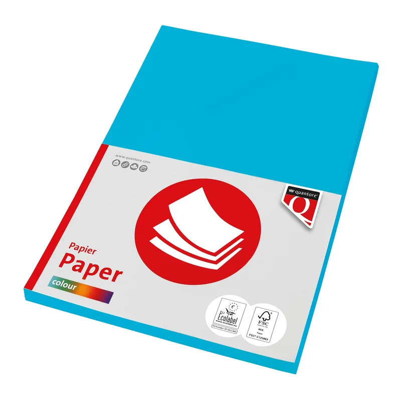 Kopieerpapier quantore col-100 a4 80gr azuurblauw | 10 stuks by Quantore – product photo