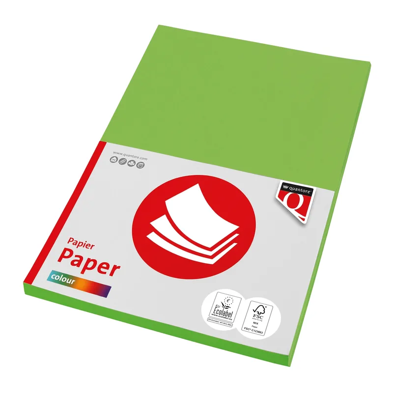 Kopieerpapier quantore col-100 a4 80gr helgroen | 10 stuks by Quantore – product photo