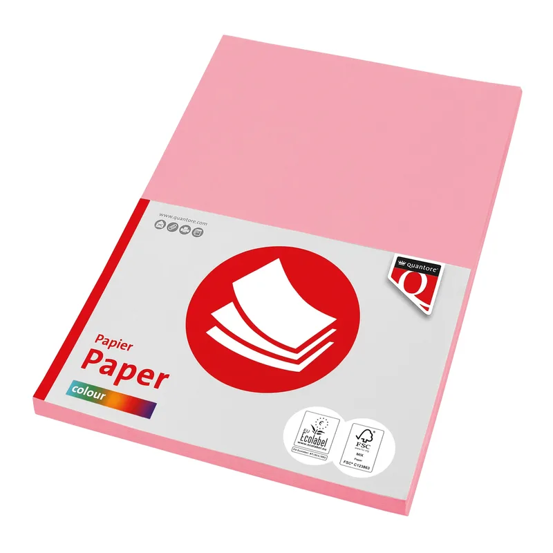 Kopieerpapier quantore col-100 a4 80gr roze van Quantore – productfoto