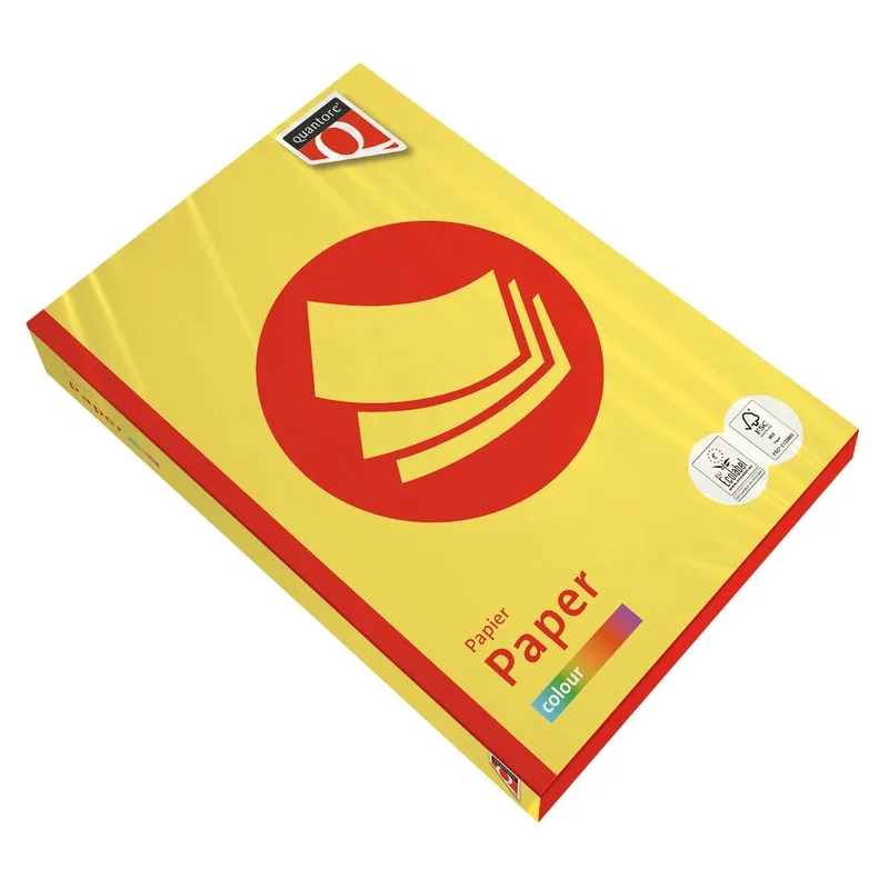 Kopieerpapier quantore colour a4 80gr zwavelgeel | 5 stuks från Quantore – produktbild