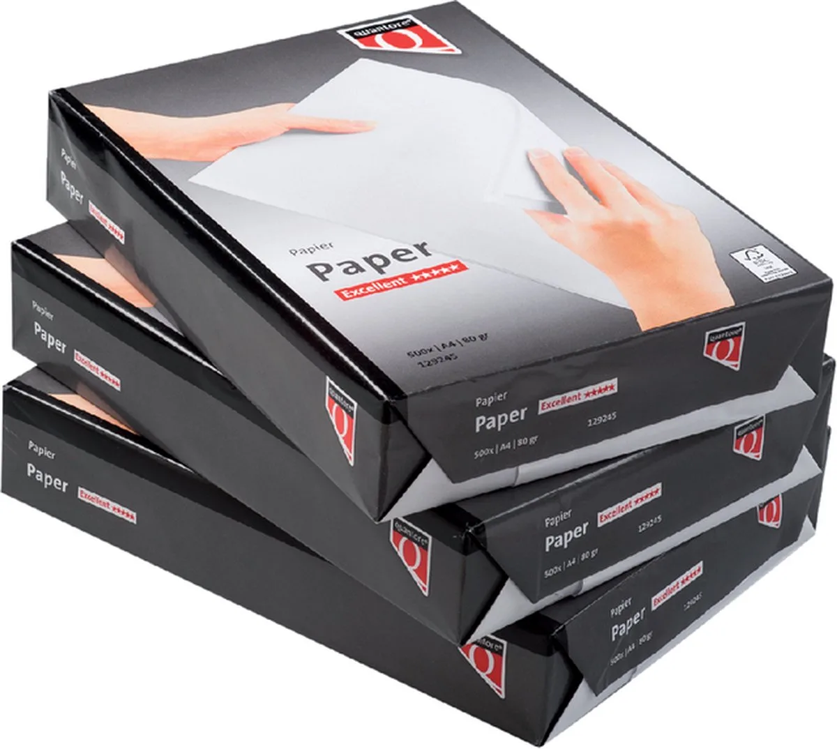 Kopieerpapier Quantore Excellent A4 - 80 grams | doos 5 pakken a 500 vel by Quantore in White – product photo