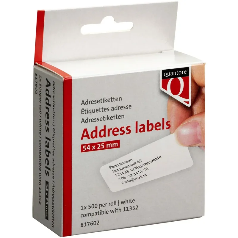 Label etiket quantore 11352 54mmx25mm retour wt by Quantore – product photo