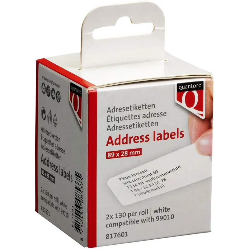 Label etiket quantore 99010 28x89mm adres wt by Quantore – product photo