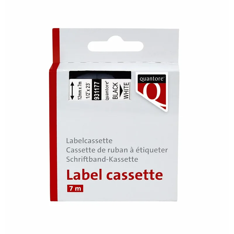 Labeltape quantore 45013 12mmx7m wt/zw | 336 stuks by Quantore – product photo