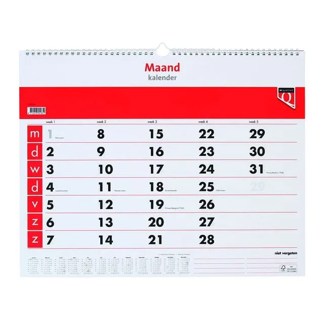 Maandkalender 2027 quantore van Quantore – productfoto