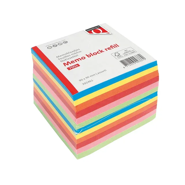 Memoblok quantore 90x90mm 700v losbladig assorti by Quantore – product photo