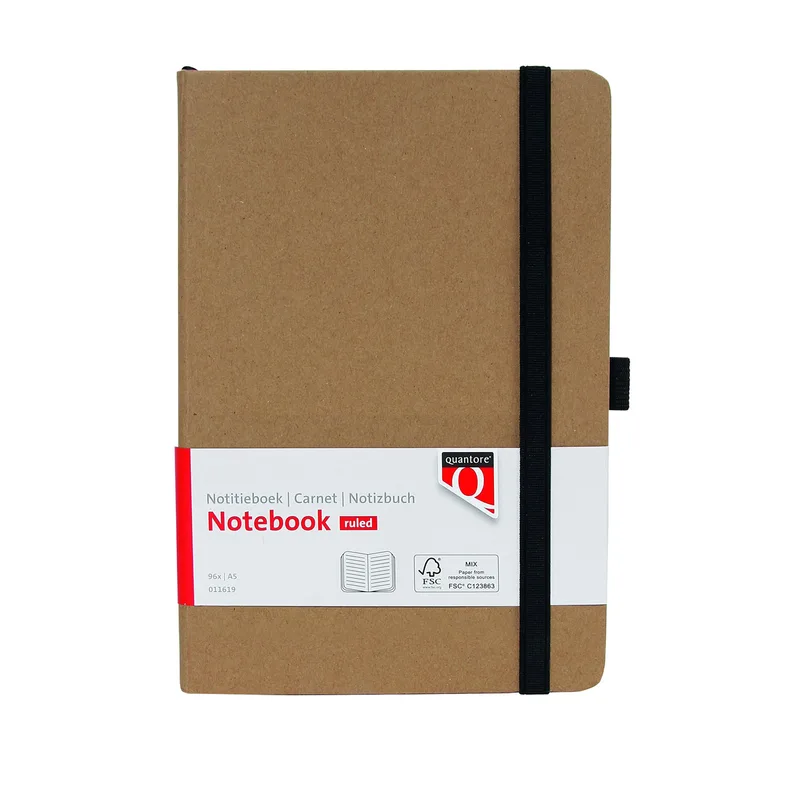 Notitieboek quantore a5 lijn 192blz 80gr kraft | 3 stuks by Quantore – product photo