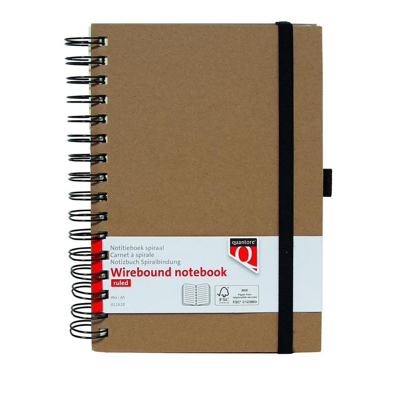Notitieboek quantore a5 sp lijn 192blz 80gr kraft | 3 stuks van Quantore – productfoto