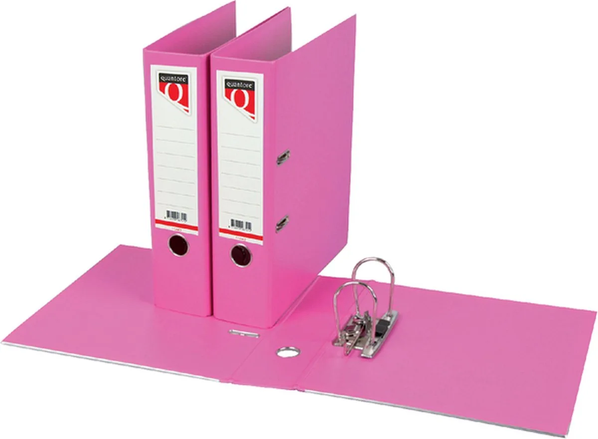 Ordner Quantore - A4 - 80mm breed - PP kunststof van Quantore in Roze – productfoto