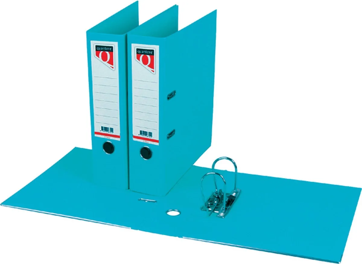Ordner Quantore - A4 - 80mm breed - PP kunststof de Quantore en Turquoise – photo produit