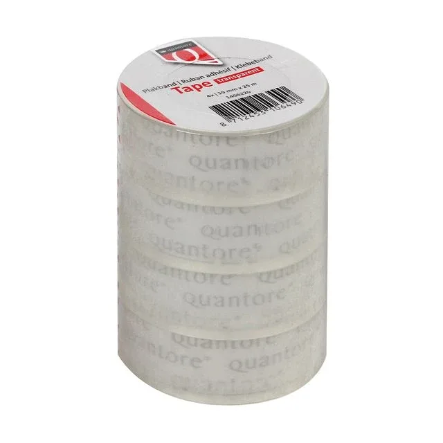 Plakband quantore 19mmx25m transparant | 12 stuks van Quantore – productfoto