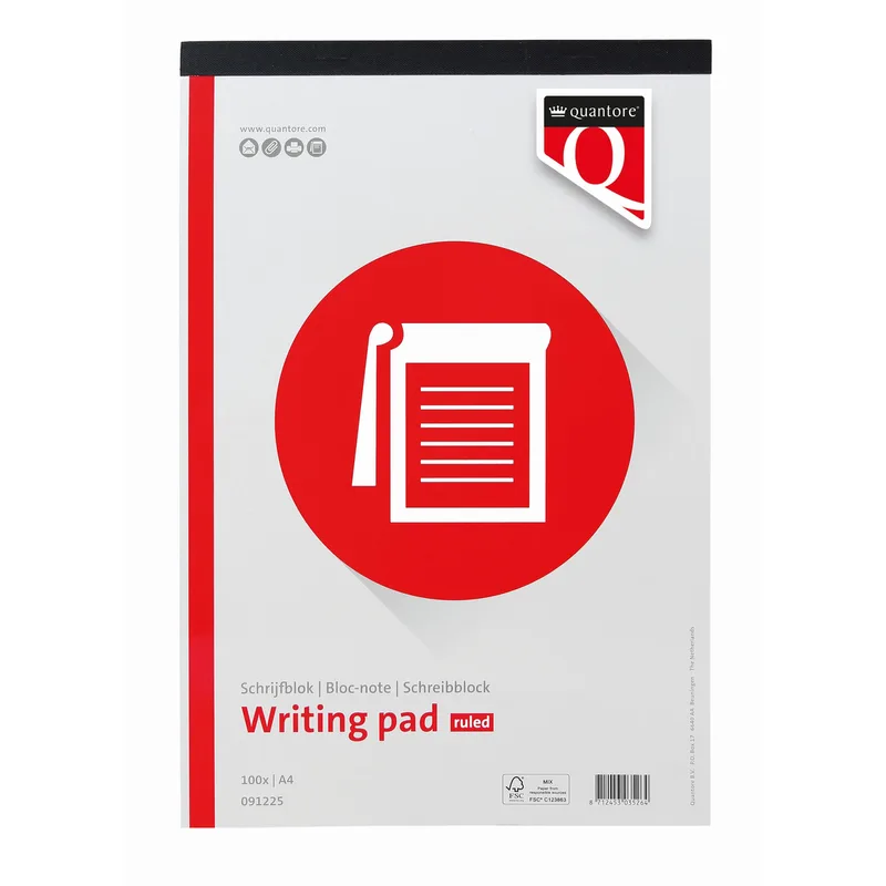 Schrijfblok quantore a4 lijn 100vel 60gr | 5 stuks van Quantore – productfoto