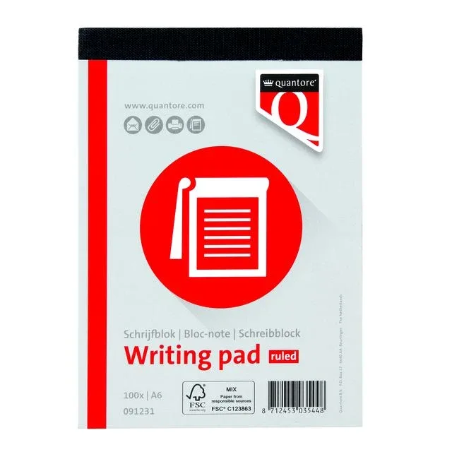 Schrijfblok quantore a6 lijn 100vel 60 gr | 2 stuks de Quantore – photo produit