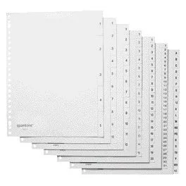Tabblad quantore 23rings pp 1-5 wt | 25 stuks van Quantore – productfoto