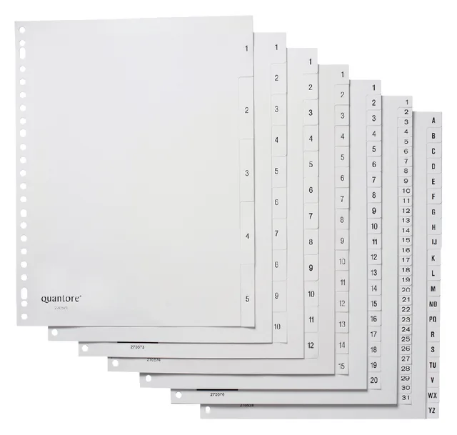 Tabbladen Quantore 23-gaats 1-5 genummerd wit PP by Quantore – product photo