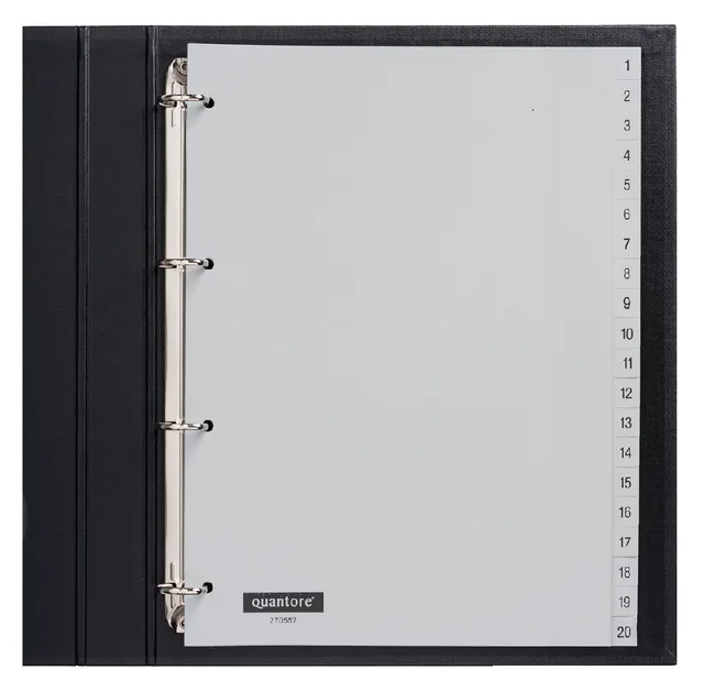 Tabbladen Quantore 4-gaats 1-20 genummerd grijs PP by Quantore – product photo
