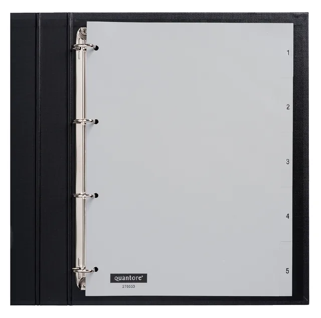 Tabbladen Quantore 4-gaats 1-5 genummerd grijs PP by Quantore – product photo
