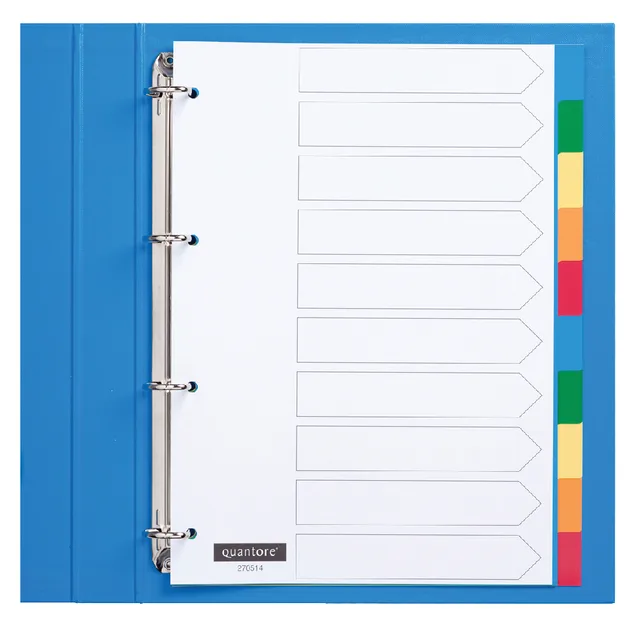 Tabbladen Quantore 4-gaats 10-delig assorti tabs PP van Quantore – productfoto