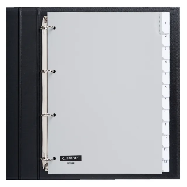 Tabbladen Quantore 4-gaats 12-delig met venster grijs PP by Quantore – product photo