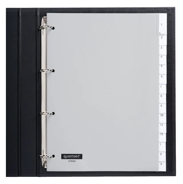 Tabbladen Quantore 4-gaats 15-delig met venster grijs PP by Quantore – product photo