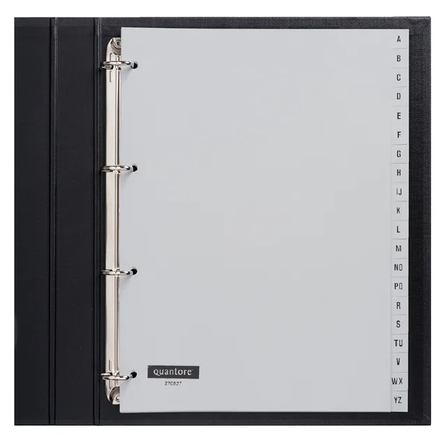 Tabbladen Quantore 4-gaats 20-delig met alfabet grijs PP by Quantore – product photo