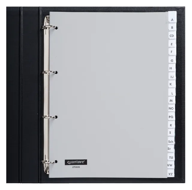 Tabbladen Quantore 4-gaats 20-delig met venster grijs PP by Quantore – product photo