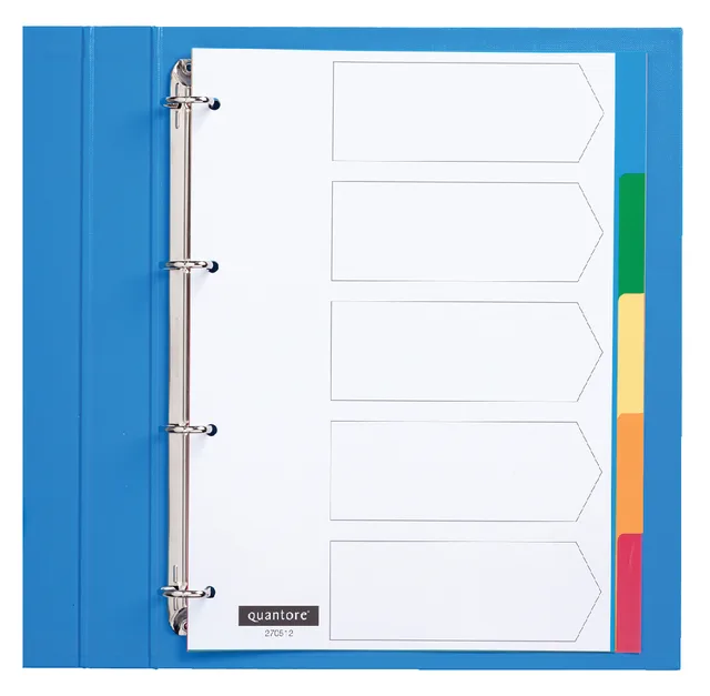 Tabbladen Quantore 4-gaats 5-delig assorti tabs PP by Quantore – product photo