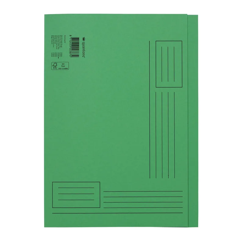Vouwmap quantore a4 ongelijke zijde 320gr groen | 50 stuks de Quantore – photo produit