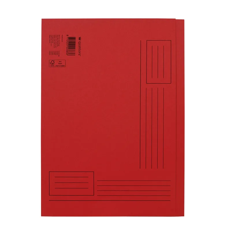 Vouwmap quantore a4 ongelijke zijde 320gr rood | 50 stuks von Quantore – Produktfoto