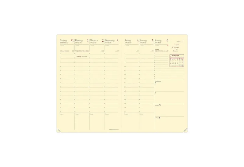 Taschenkalender GESCHÄFT PREST Einlage bus DE 2027 by Quo Vadis – product photo
