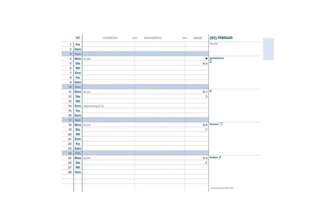 Taschenkalender PLAIN Einlage DE 2027