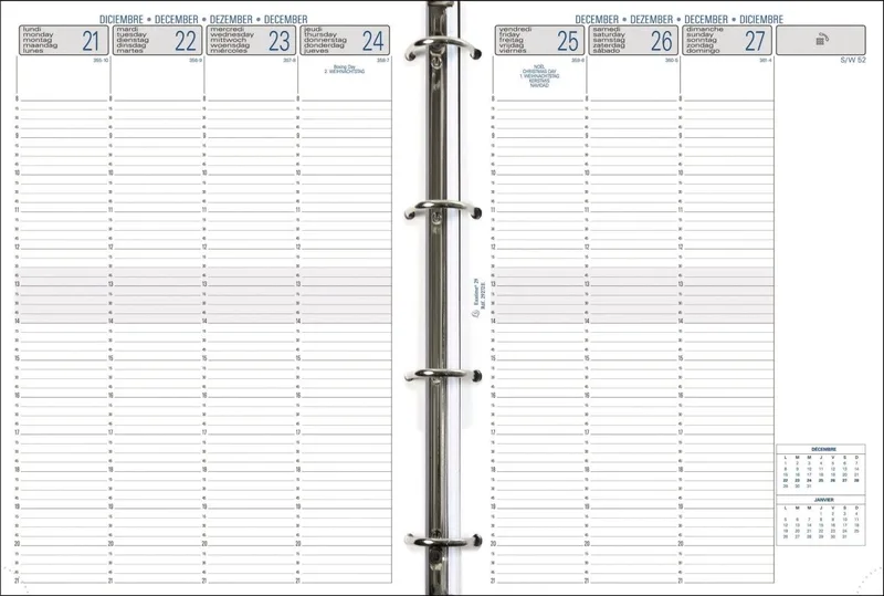 Terminplaner Timer Einlage 1 Woche auf 2 Seiten senkrecht 21x29,7cm 2027 von Quo Vadis – Produktfoto