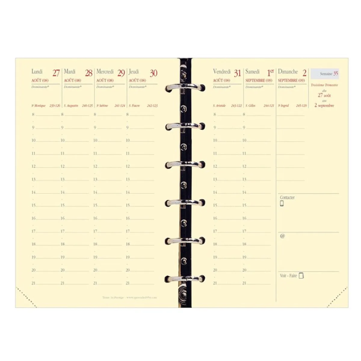 vulling Timer 14 Prestige 2026/2027, 16 maanden, 80 × 125 mm van Quo Vadis in Ivoor – productfoto