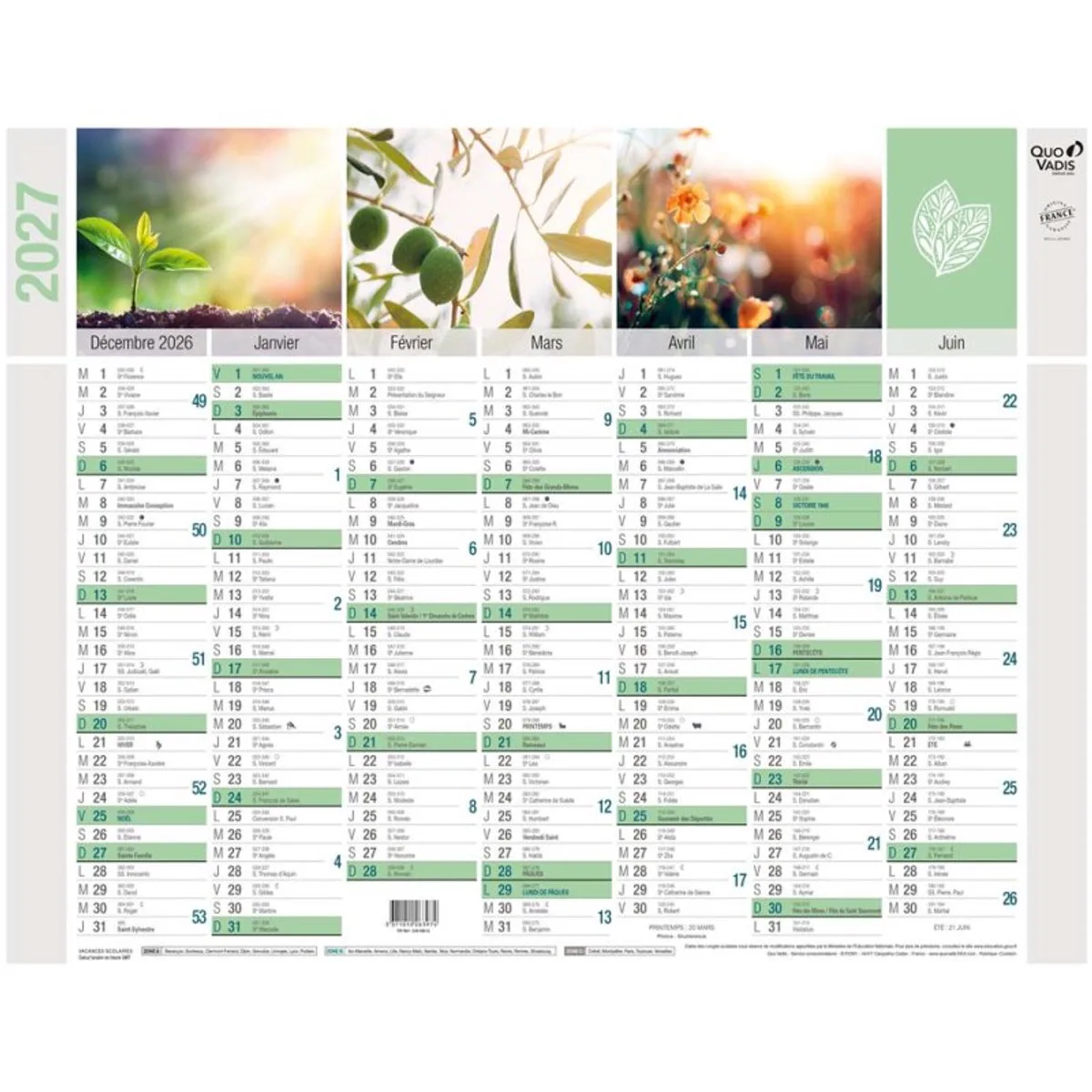 wandkalender Equology, 550 x 405 mm, 2027 de Quo Vadis – photo produit