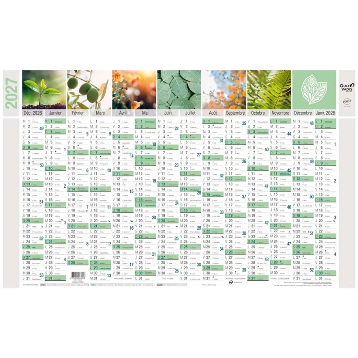 wandkalender Equology, 650 x 430 mm, 14 maanden, gerecycled papier van Quo Vadis – productfoto