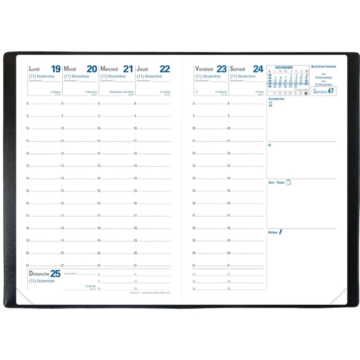 zakagenda Affaires 2027 Club, 100 x 150 mm, 1 week per 2 pagina's de Quo Vadis en Crème – photo produit